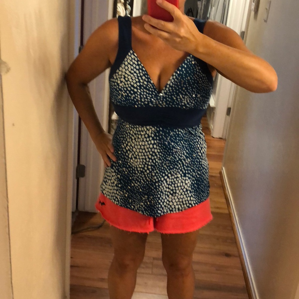 Blue sequin blouse